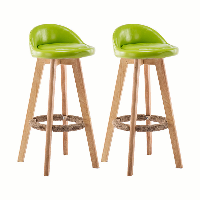 Modern Rotatable Backrest Counter Stool Wood Cafe Bar Stool with Cushion and Pedal
