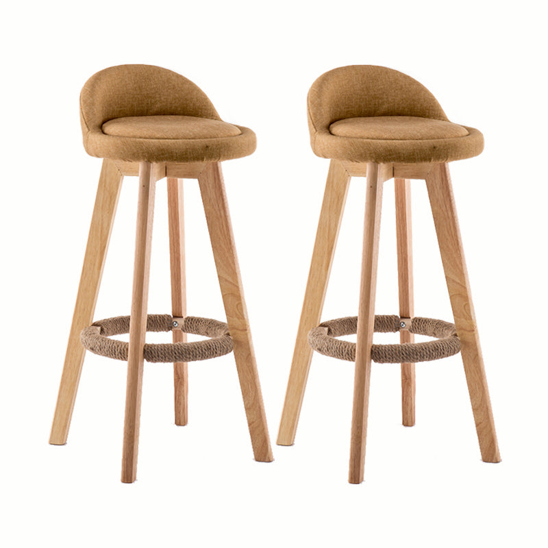 Modern Rotatable Backrest Counter Stool Wood Cafe Bar Stool with Cushion and Pedal