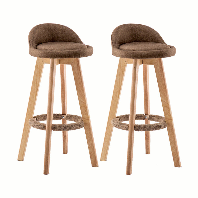 Modern Rotatable Backrest Counter Stool Wood Cafe Bar Stool with Cushion and Pedal