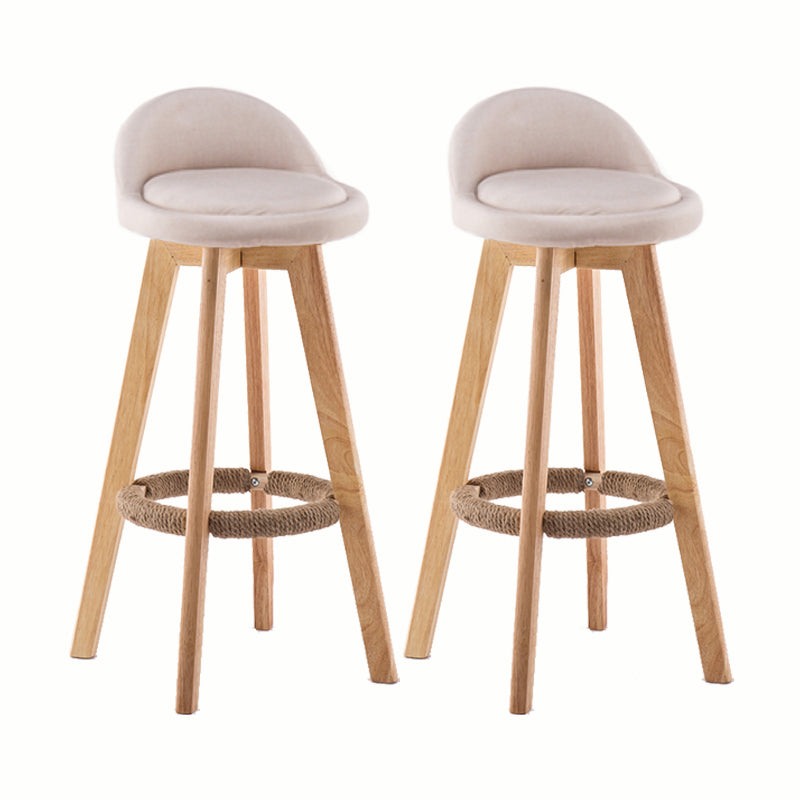 Modern Rotatable Backrest Counter Stool Wood Cafe Bar Stool with Cushion and Pedal