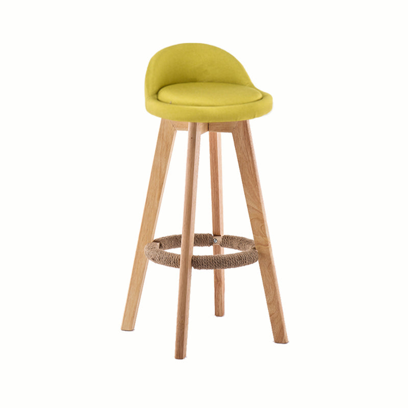 Modern Rotatable Backrest Counter Stool Wood Cafe Bar Stool with Cushion and Pedal