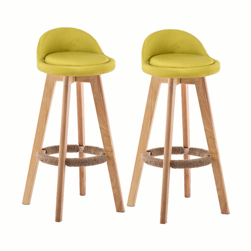 Modern Rotatable Backrest Counter Stool Wood Cafe Bar Stool with Cushion and Pedal