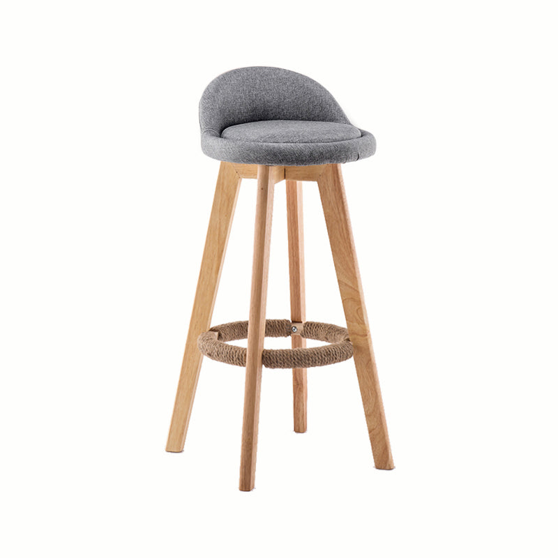 Modern Rotatable Backrest Counter Stool Wood Cafe Bar Stool with Cushion and Pedal