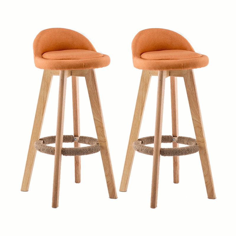 Modern Rotatable Backrest Counter Stool Wood Cafe Bar Stool with Cushion and Pedal