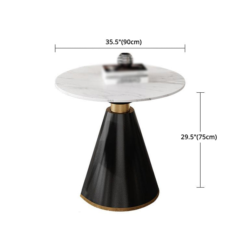 Contemporary 1/4/5 Pieces Dining Set Round Dining Room Table Set with Leather Chairs