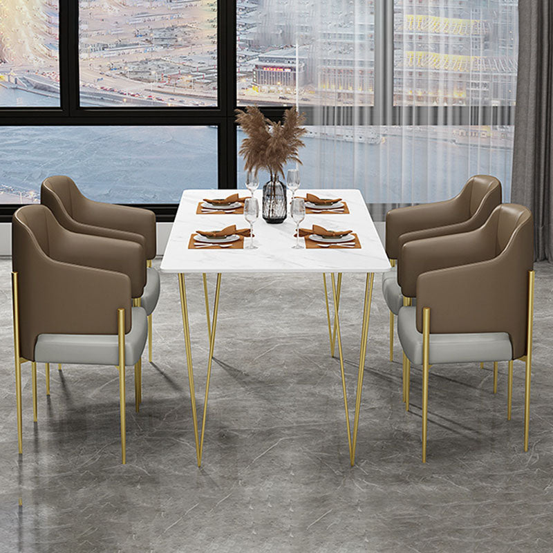 Glam 1/2/5/7 Pieces Dining Table Set Sintered Stone Table and Chair Set