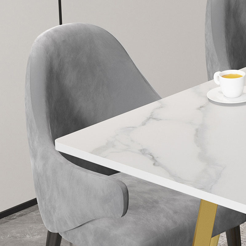 Glam Style 1/2/5 Pieces Dining Table Set Sintered Stone Table and Chair Set