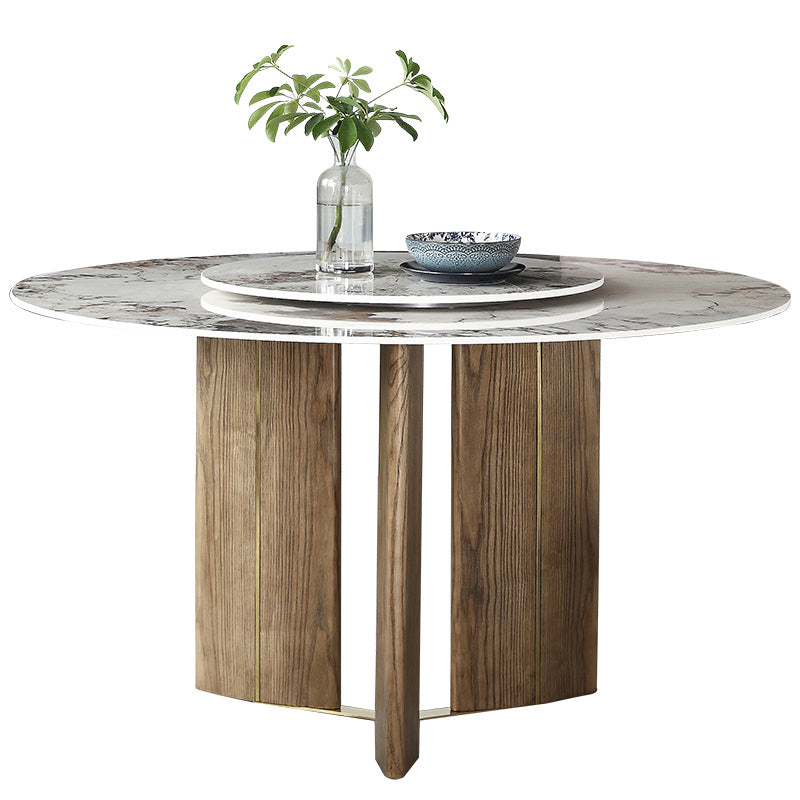 Modern 1/4/5/7 Pieces Dining Sintered Stone Dining Table Set with Wooden Legs for Kitchen