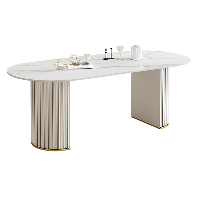 1/2/5/6/7 Pcs Metal Modern Dining Set with Oval Shape Table Dinette Set