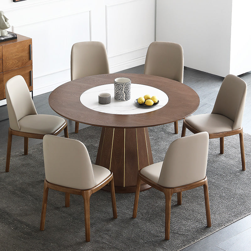 Contemporary 1/4/5/7 Pieces Dining Sintered Stone Dining Table Set with Wooden Legs