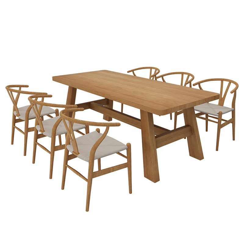 Contemporary 1/2/5/7 Pieces Dinette Set Solid Wood Dining Room Table and Chair Set