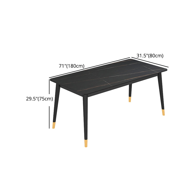 Design minimaliste 1/2/5/7 table de salle à manger rectangulaire avec chaises rembourrées