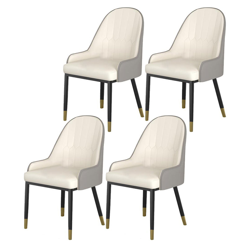 Nordic Style 1/4/5/7 Rectangle Dining Room Set with Leather Chairs