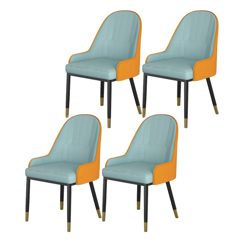 Nordic Style 1/4/5/7 Rectangle Dining Room Set with Leather Chairs