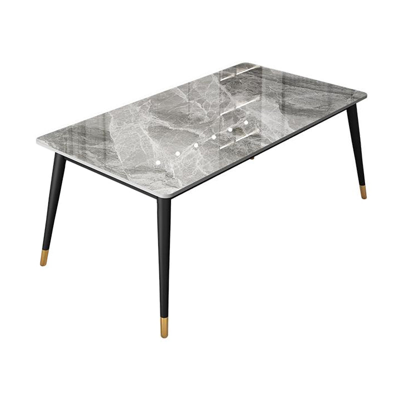 Nordic Style 1/4/5/7 Rectangle Dining Room Set with Leather Chairs