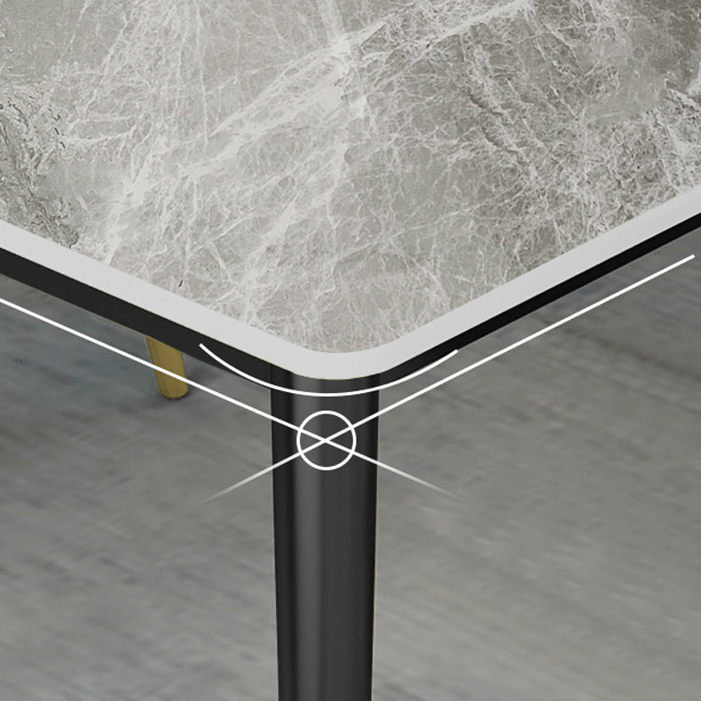 Nordic Style 1/4/5/7 Rectangle Dining Room Set with Leather Chairs