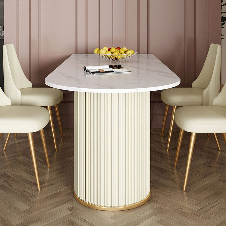 Scandinavian 1/2/5 Rectangle White Dining Table Set for Kitchen