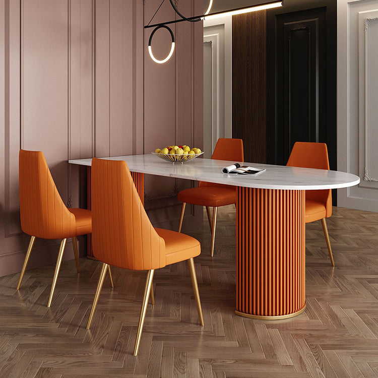 Scandinavian 1/2/5 Rectangle White Dining Table Set for Kitchen