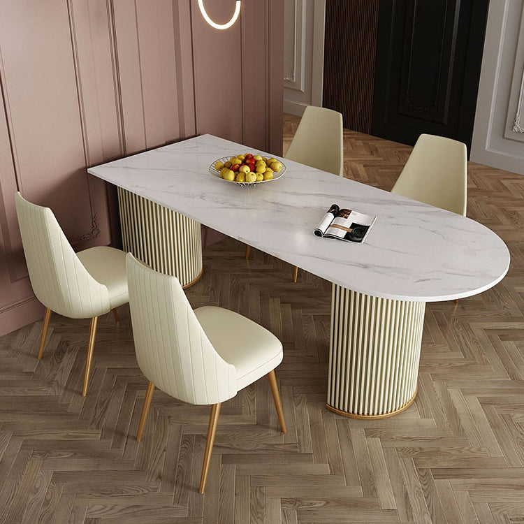 Scandinavian 1/2/5 Rectangle White Dining Table Set for Kitchen