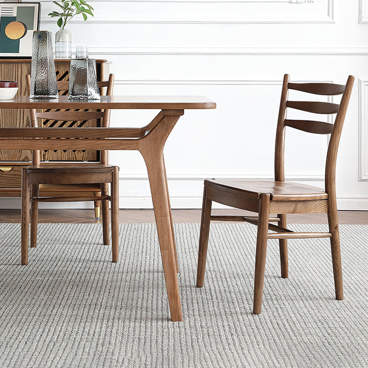 Modern Style 1/4/5 Rectangle Solid Wood Dining Set with Wood Chairs for Home