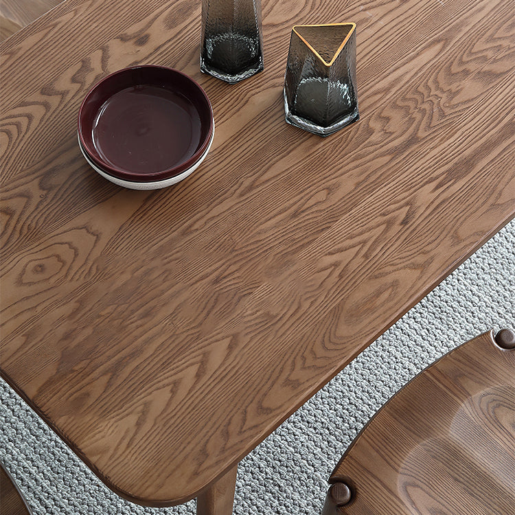 Modern Style 1/4/5 Rectangle Solid Wood Dining Set with Wood Chairs for Home
