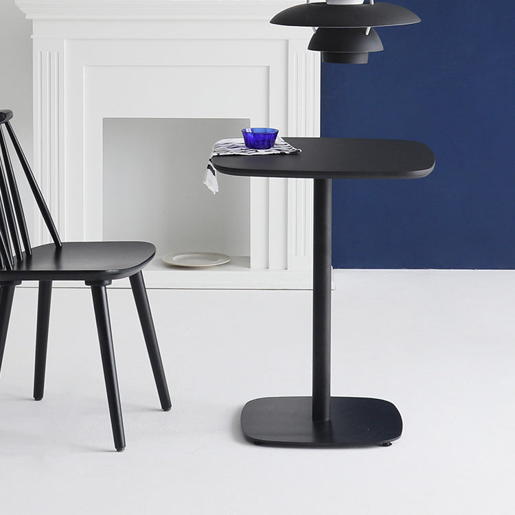 Metal Industrial Square Dining Table Manufactured wood Top Table with Pedestal Base