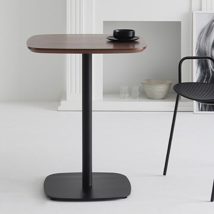 Metal Industrial Square Dining Table Manufactured wood Top Table with Pedestal Base