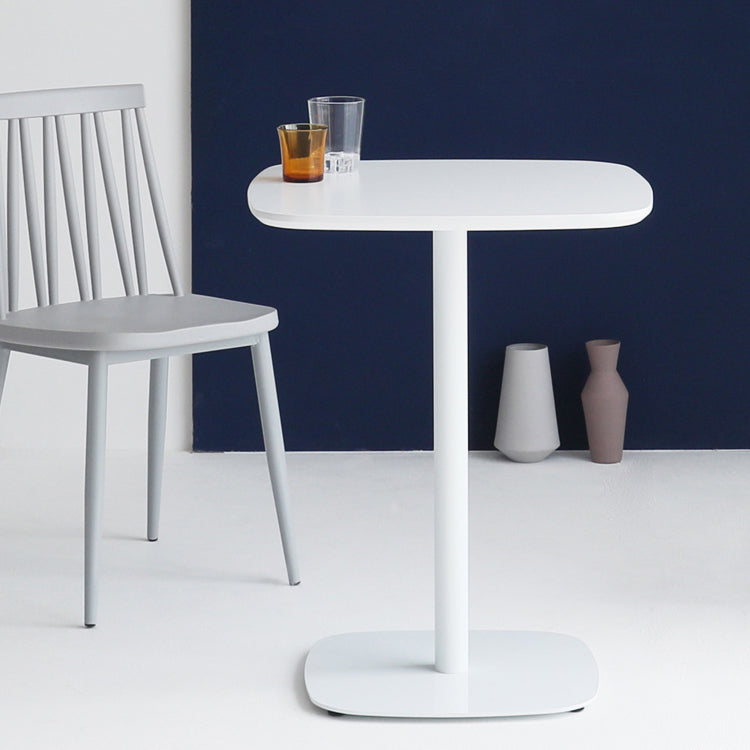 Metal Industrial Square Dining Table Manufactured wood Top Table with Pedestal Base