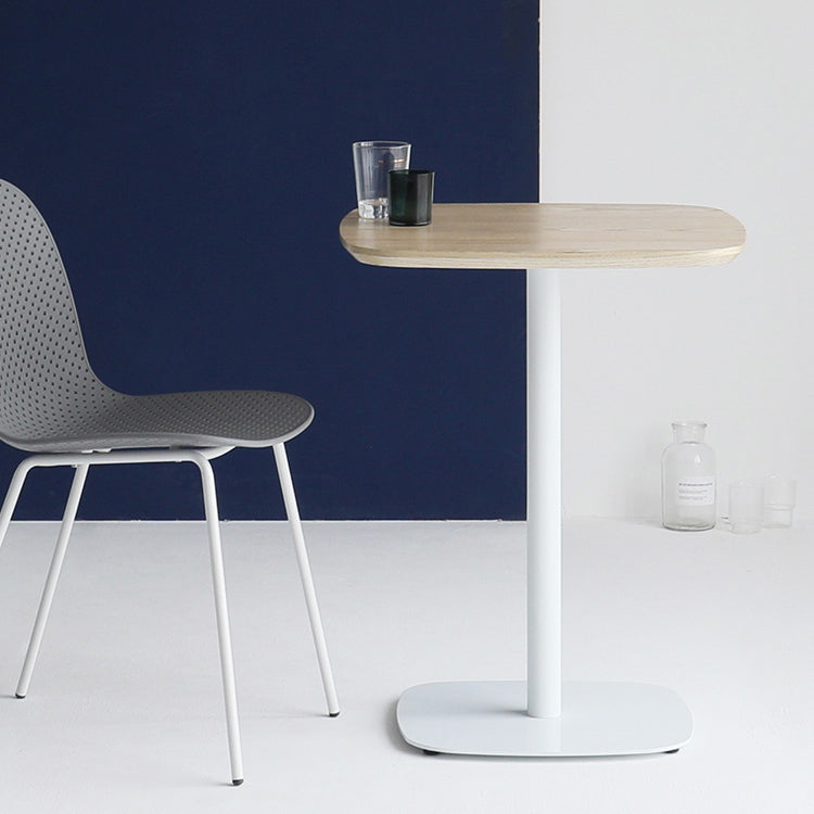 Metal Industrial Square Dining Table Manufactured wood Top Table with Pedestal Base