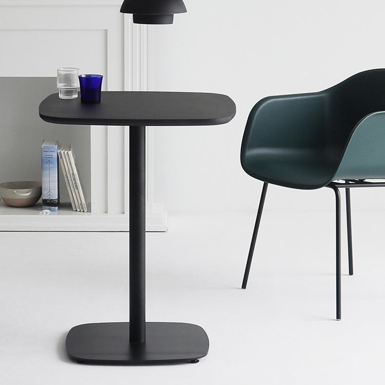 Metal Industrial Square Dining Table Manufactured wood Top Table with Pedestal Base