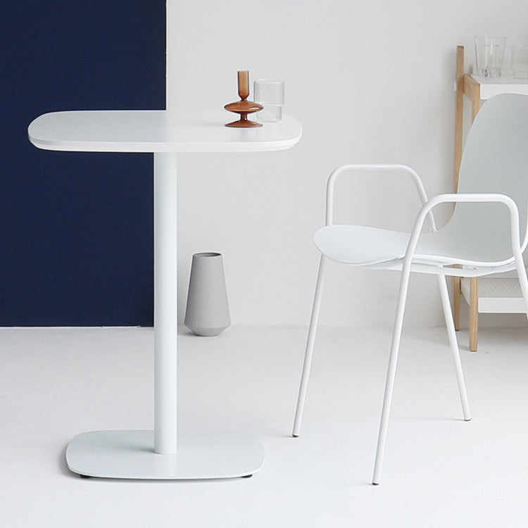 Metal Industrial Square Dining Table Manufactured wood Top Table with Pedestal Base