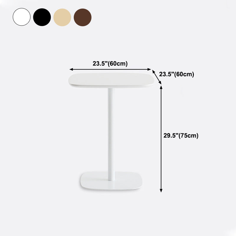 Metal Industrial Square Dining Table Manufactured wood Top Table with Pedestal Base