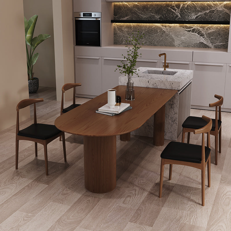 Mesa de pino sólida de forma gratuita Simplicidad de 3 patas para comedor para comedor