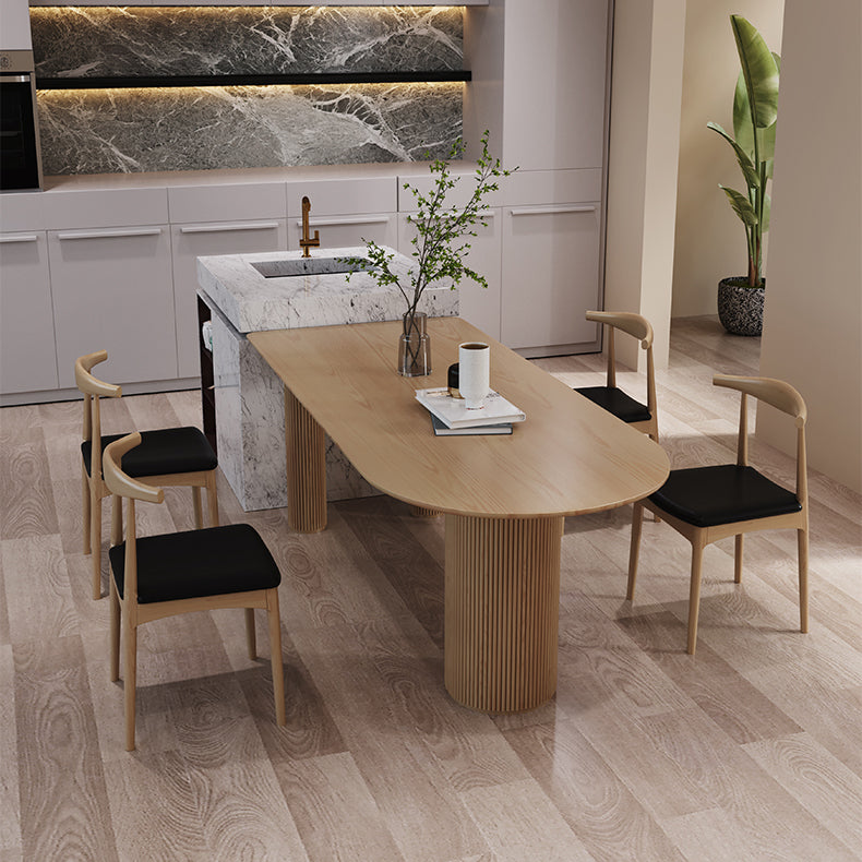 Mesa de pino sólida de forma gratuita Simplicidad de 3 patas para comedor para comedor