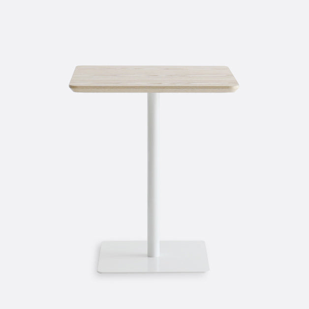 Metal Industrial Square Dining Table Solid Wood Top Indoor Table with Pedestal Base