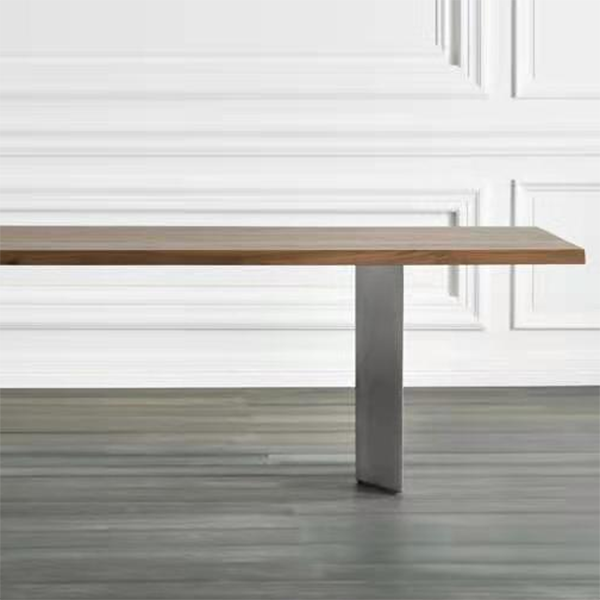 Table de salle à manger Glam de forme rectangulaire, double guéridon avec bois massif