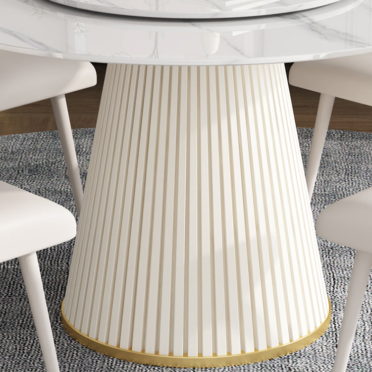 Modern Style Dining Table Round White Sintered Stone Dining Table for Home Use