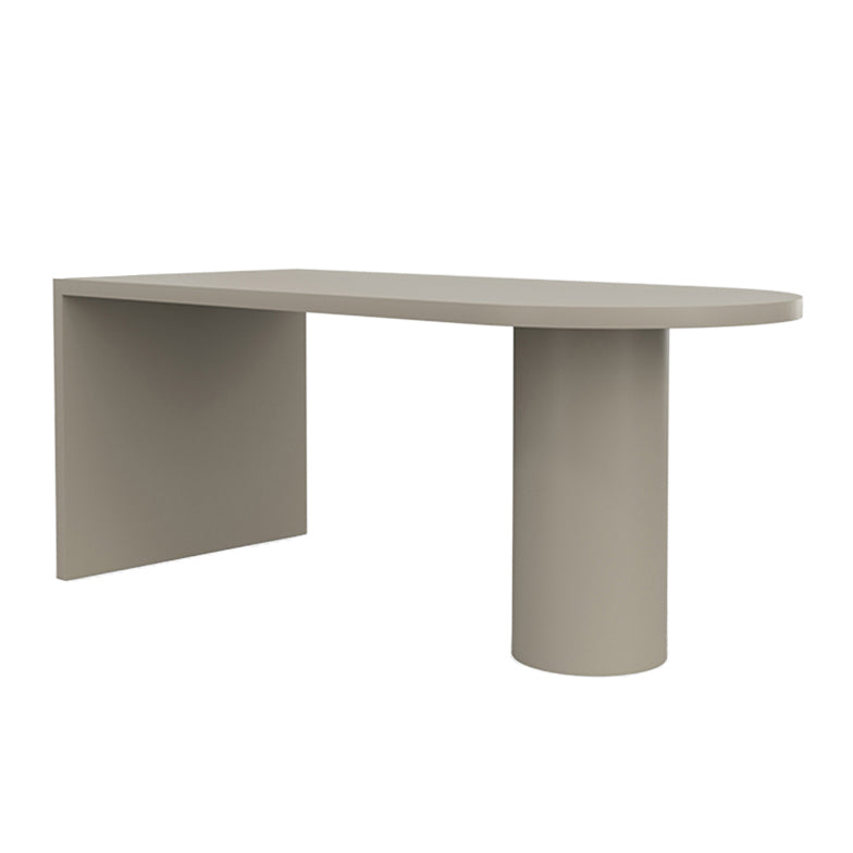 Mesa de comedor moderna de madera maciza, mesa superior de madera de pino con base de pedestal doble
