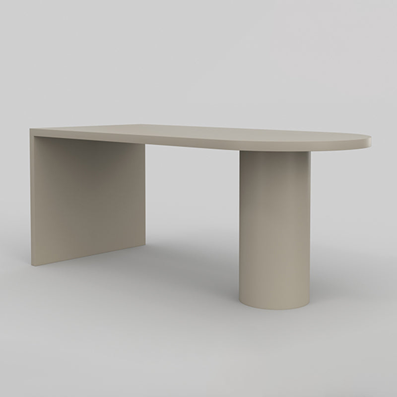 Mesa de comedor moderna de madera maciza, mesa superior de madera de pino con base de pedestal doble