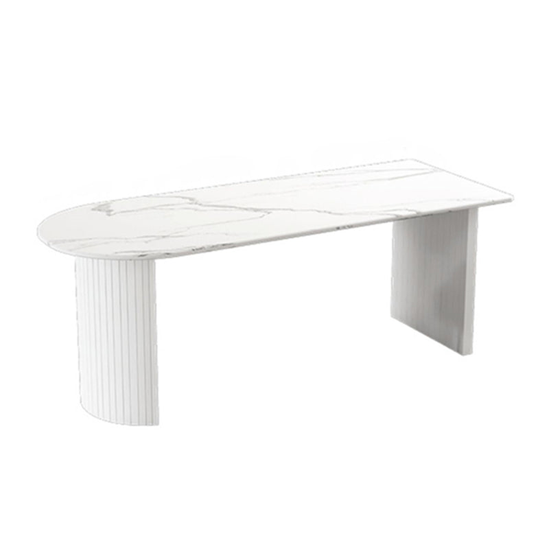 Mesa de comedor de doble pedestal de piedra mesa de comedor estilo simplicidad para el hogar