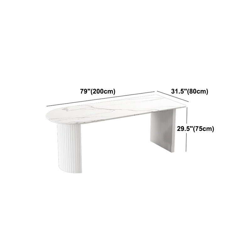 Mesa de comedor de doble pedestal de piedra mesa de comedor estilo simplicidad para el hogar