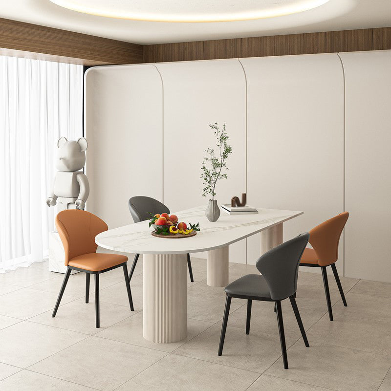 Mesa de cena de piedra contemporánea Mesa de comedor de la base de trípode para el hogar