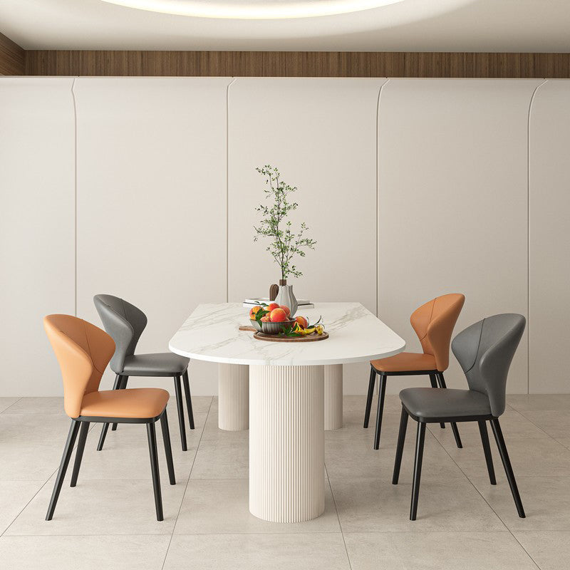 Mesa de cena de piedra contemporánea Mesa de comedor de la base de trípode para el hogar