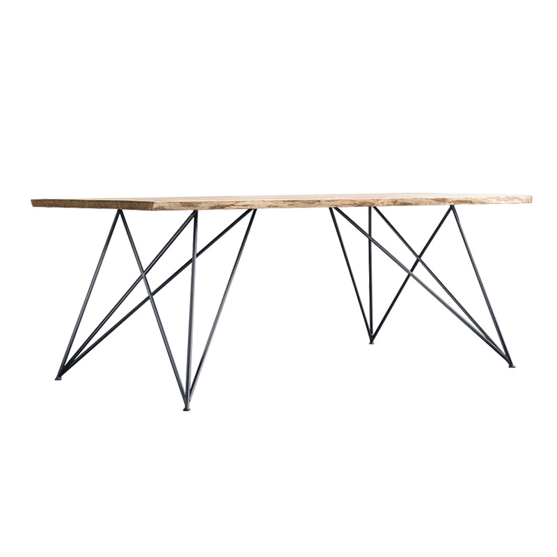 Rectangle Shape Luxury Dining Table Solid Wood Fixed Table for Restaurant