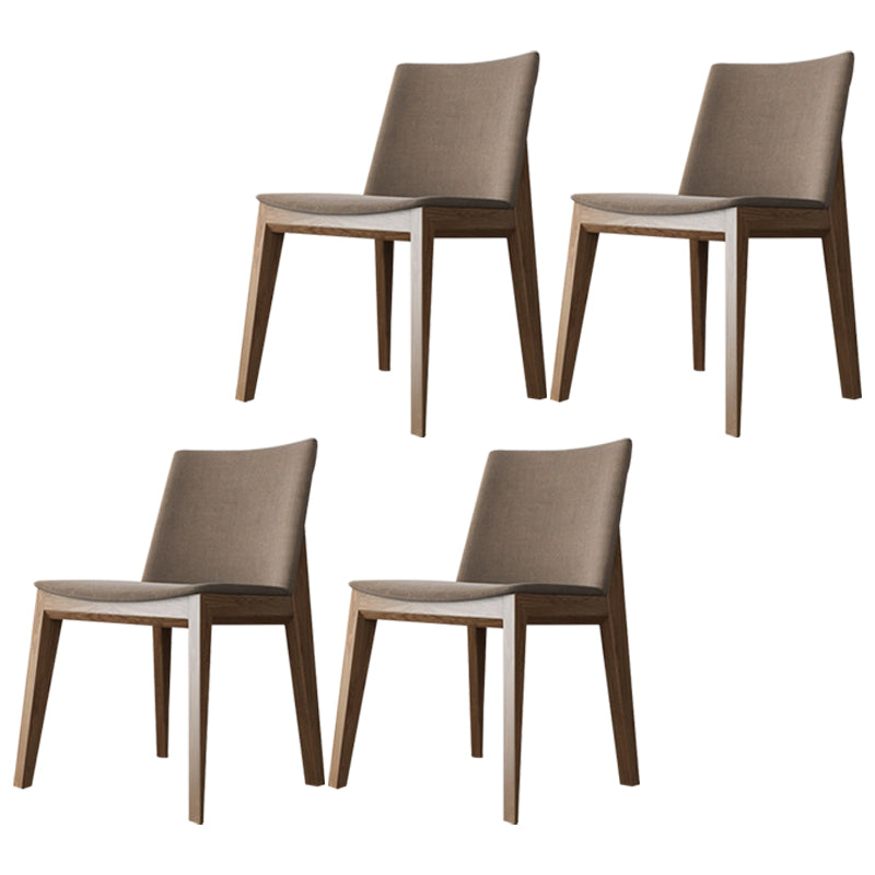 Sillas de comedor estilo moderno Sillas auxiliares sin brazos con patas de madera