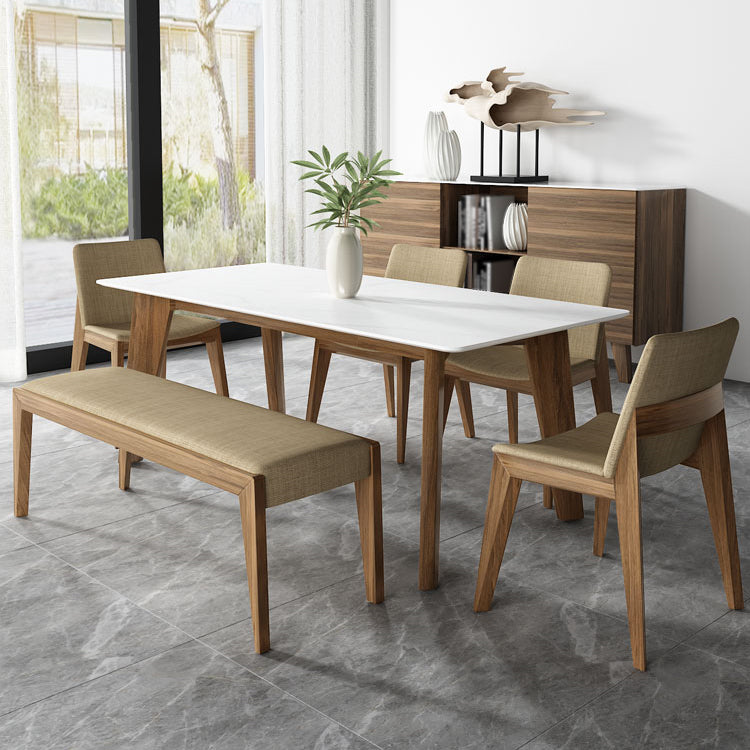 Sillas de comedor estilo moderno Sillas auxiliares sin brazos con patas de madera