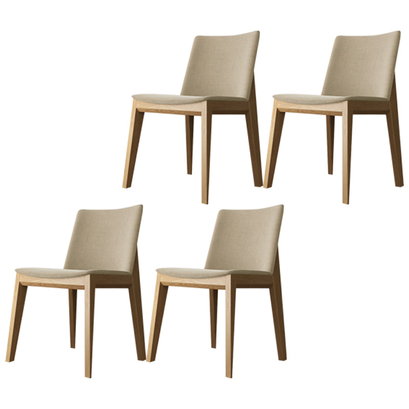 Sillas de comedor estilo moderno Sillas auxiliares sin brazos con patas de madera