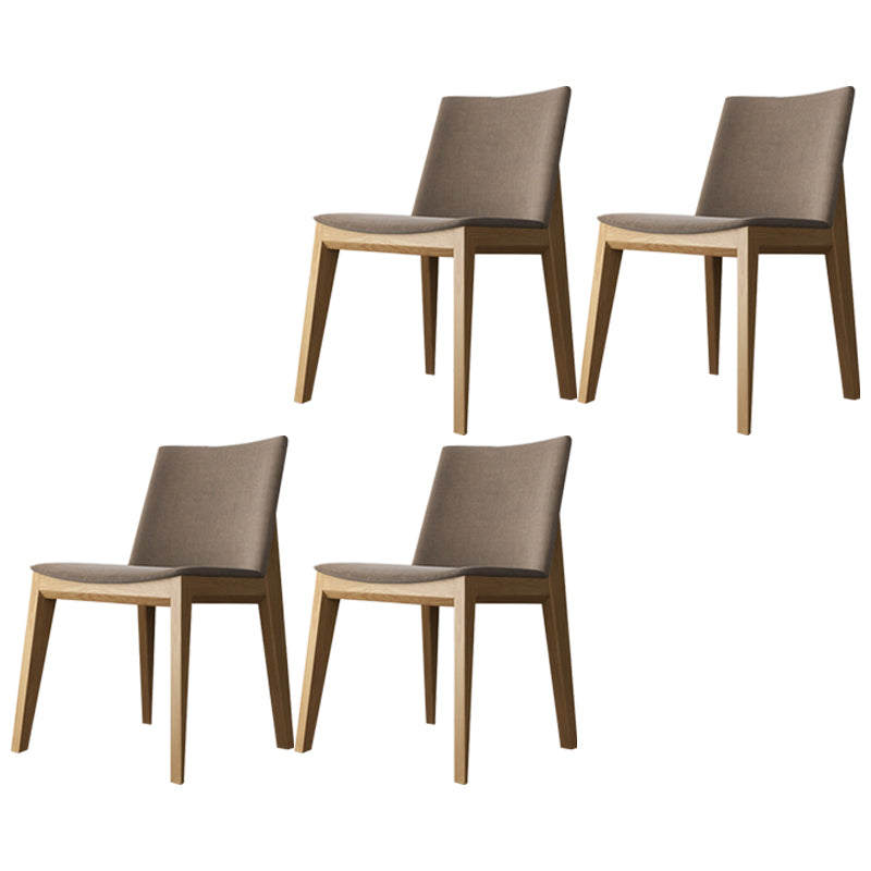 Sillas de comedor estilo moderno Sillas auxiliares sin brazos con patas de madera