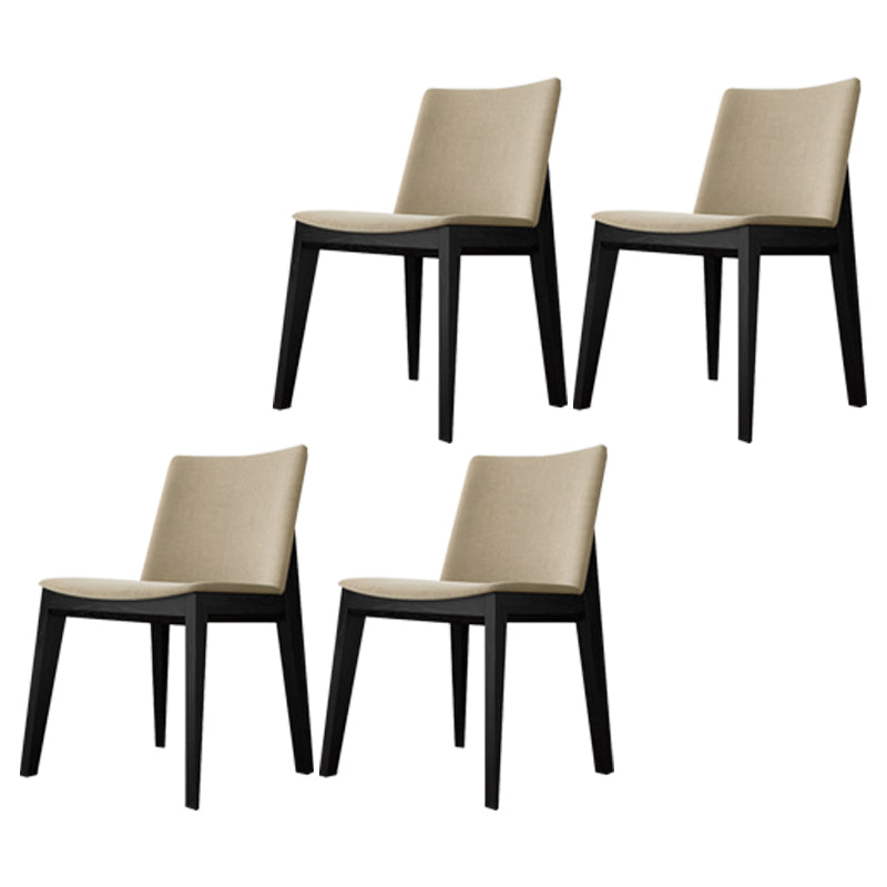 Sillas de comedor estilo moderno Sillas auxiliares sin brazos con patas de madera