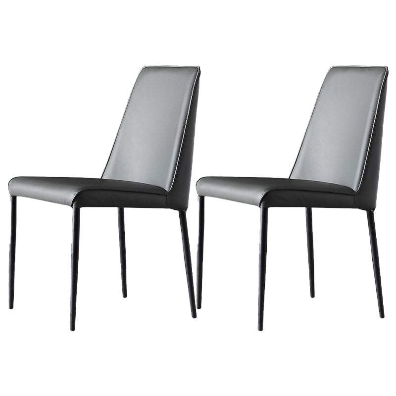 Sillas de comedor sin brazos con respaldo sólido industrial Sillas de comedor de piel sintética